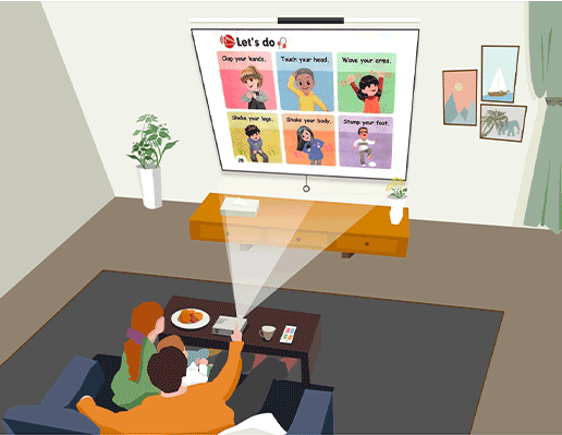 Screen Mirroring cartoon with kids